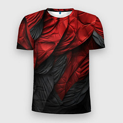 Футболка спортивная мужская Red black texture, цвет: 3D-принт
