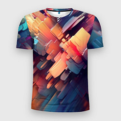 Мужская спорт-футболка Цветная абстракция каменных сланцев