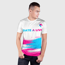 Футболка спортивная мужская Date A Live neon gradient style: символ сверху, цвет: 3D-принт — фото 2