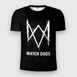 Футболка спортивная мужская Watch Dogs glitch на темном фоне, цвет: 3D-принт