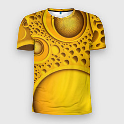 Мужская спорт-футболка Желтая объемная текстура