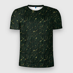 Мужская спорт-футболка Текстура зелёный мрамор