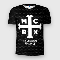 Футболка спортивная мужская My Chemical Romance glitch на темном фоне, цвет: 3D-принт