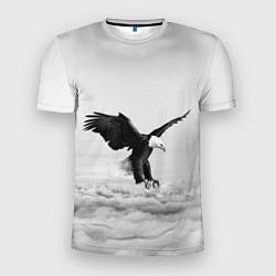 Футболка спортивная мужская Орёл в облаках черно-белый, цвет: 3D-принт