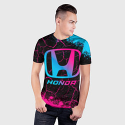 Футболка спортивная мужская Honda - neon gradient, цвет: 3D-принт — фото 2