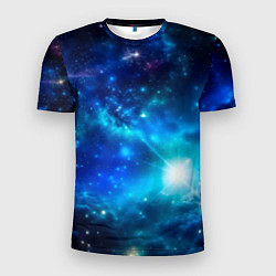 Мужская спорт-футболка Звёздный космос чёрно-синий