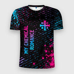 Мужская спорт-футболка My Chemical Romance - neon gradient: надпись, симв