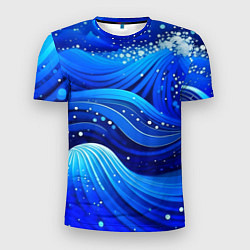 Мужская спорт-футболка Волны - текстура от нейросети