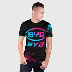 Футболка спортивная мужская BYD - neon gradient, цвет: 3D-принт — фото 2