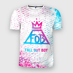 Футболка спортивная мужская Fall Out Boy neon gradient style, цвет: 3D-принт