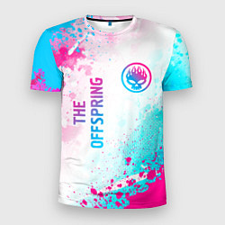 Футболка спортивная мужская The Offspring neon gradient style: надпись, символ, цвет: 3D-принт