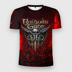 Футболка спортивная мужская Baldurs Gate 3 logo red, цвет: 3D-принт