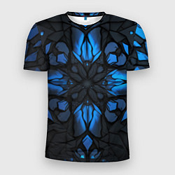Мужская спорт-футболка Синий абстрактный узор на плитах