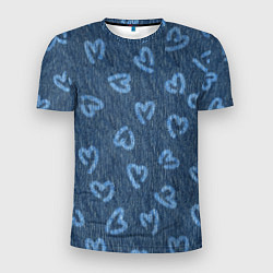 Мужская спорт-футболка Hearts on denim