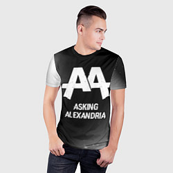 Футболка спортивная мужская Asking Alexandria glitch на темном фоне, цвет: 3D-принт — фото 2