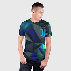 Футболка спортивная мужская Juventus blue abstract logo, цвет: 3D-принт — фото 2