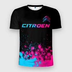 Футболка спортивная мужская Citroen - neon gradient: символ сверху, цвет: 3D-принт
