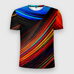Футболка спортивная мужская Смесь ярких линий абстракция, цвет: 3D-принт