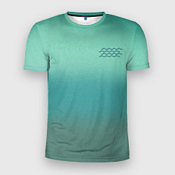 Мужская спорт-футболка Бирюзовый цвет морской волны