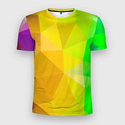 Мужская спорт-футболка Жёлто-зелёная геометрия
