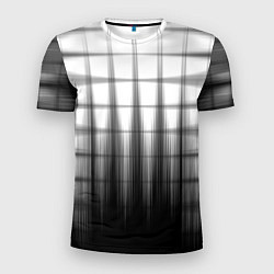 Мужская спорт-футболка Черная градиентная клетка