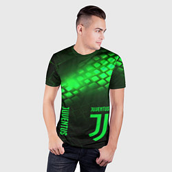 Футболка спортивная мужская Juventus green logo neon, цвет: 3D-принт — фото 2