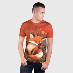 Футболка спортивная мужская Довольный лисёнок, цвет: 3D-принт — фото 2