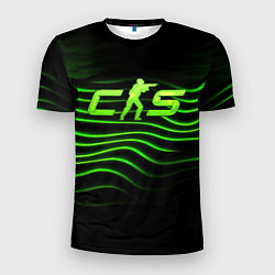 Футболка спортивная мужская CS2 green logo, цвет: 3D-принт