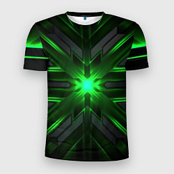 Футболка спортивная мужская Зеленый свет в абстракции, цвет: 3D-принт