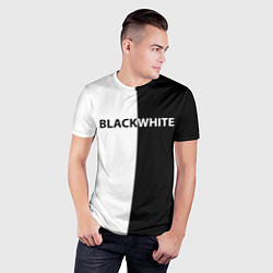 Футболка спортивная мужская Black white, цвет: 3D-принт — фото 2