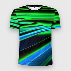 Мужская спорт-футболка Green geometry abstract