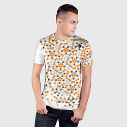 Футболка спортивная мужская Плитки Пенроуза в оранжево серой палитре, цвет: 3D-принт — фото 2