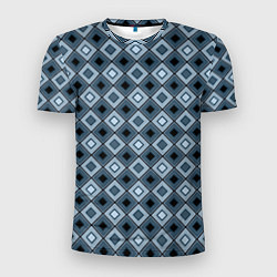 Мужская спорт-футболка Геометрический узор в серо-голубом цвете