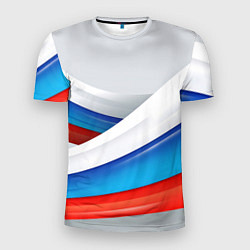 Мужская спорт-футболка Российские флаги