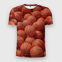 Мужская спорт-футболка Узор с баскетбольными мячами