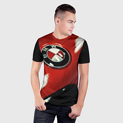 Футболка спортивная мужская Знак бмв на капоте, цвет: 3D-принт — фото 2