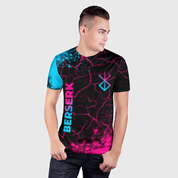 Футболка спортивная мужская Berserk - neon gradient: надпись, символ, цвет: 3D-принт — фото 2