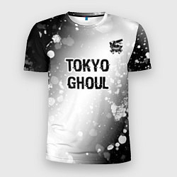 Футболка спортивная мужская Tokyo Ghoul glitch на светлом фоне: символ сверху, цвет: 3D-принт
