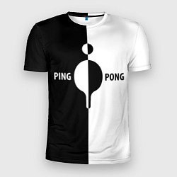 Мужская спорт-футболка Ping-Pong черно-белое