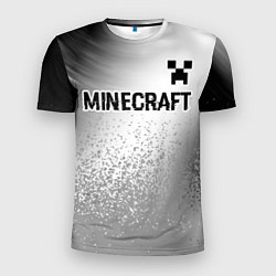 Футболка спортивная мужская Minecraft glitch на светлом фоне: символ сверху, цвет: 3D-принт