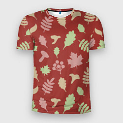 Футболка спортивная мужская Осень - бордовый 3, цвет: 3D-принт