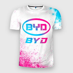 Футболка спортивная мужская BYD neon gradient style, цвет: 3D-принт