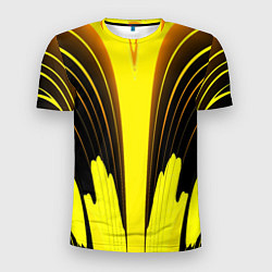 Футболка спортивная мужская Черно-желтые мотивы, цвет: 3D-принт