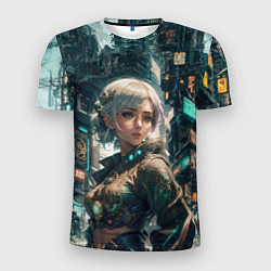 Футболка спортивная мужская Девушка в очках на прогулке, цвет: 3D-принт