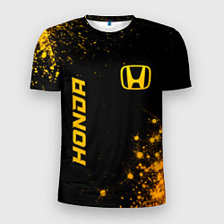 Футболка спортивная мужская Honda - gold gradient: надпись, символ, цвет: 3D-принт