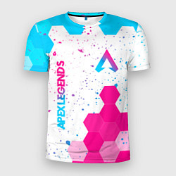 Мужская спорт-футболка Apex Legends neon gradient style вертикально