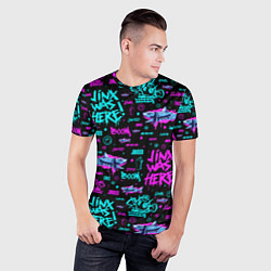 Футболка спортивная мужская Jinx Arcane pattern neon, цвет: 3D-принт — фото 2