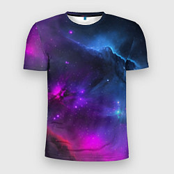 Мужская спорт-футболка Бескрайний космос фиолетовый