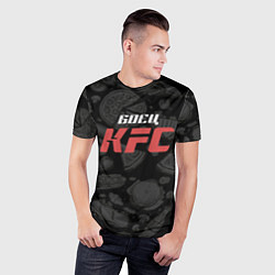 Футболка спортивная мужская Боец KFC на фоне бургеров, цвет: 3D-принт — фото 2