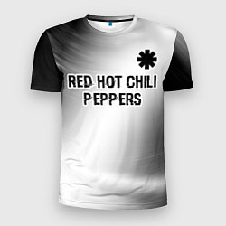 Футболка спортивная мужская Red Hot Chili Peppers glitch на светлом фоне посер, цвет: 3D-принт